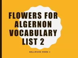 Flowers for Algernon Vocabulary List 2