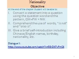 Nationality Objective