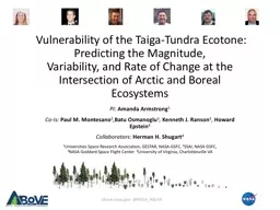 Vulnerability of the Taiga-Tundra Ecotone: Predicting the Magnitude,