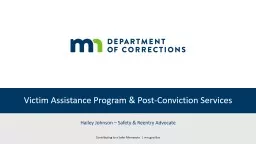 Victim Assistance Program & Post-Conviction Services