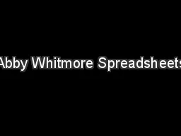 Abby Whitmore Spreadsheets