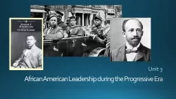 African American Leadership during the Progressive Era