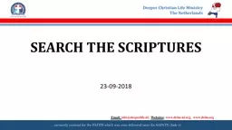 SEARCH THE SCRIPTURES