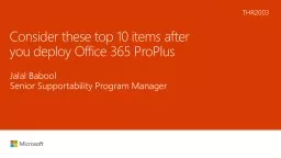 Consider these top 10 items after you deploy Office 365