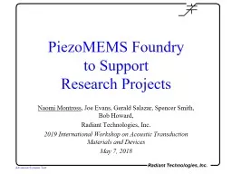 PiezoMEMS Foundry to Support