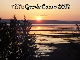 Fifth Grade Camp 2017