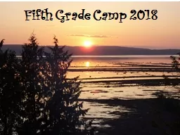 Fifth Grade Camp 2018