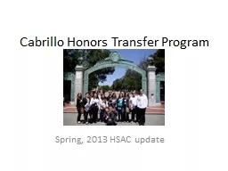 Cabrillo Honors Transfer Program