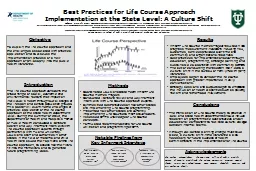 Best Practices for Life Course Approach