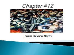 Chapter #12 Exam-Review Notes