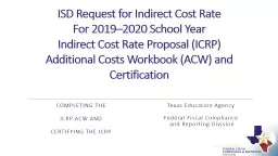 ISD Request for Indirect Cost Rate