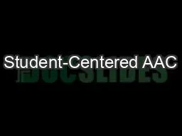 Student-Centered AAC