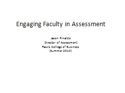Engaging Faculty in Assessment