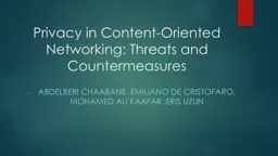 Privacy in Content-Oriented Networking: Threats and Countermeasures