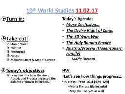 10 th  World Studies