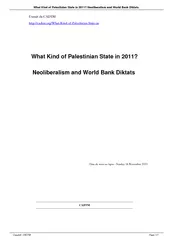 What Kind of Palestinian State in  Neoliberalism and W