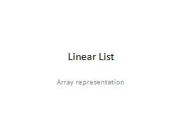 Linear List Array representation