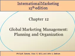 Chapter 12 Global Marketing Management: