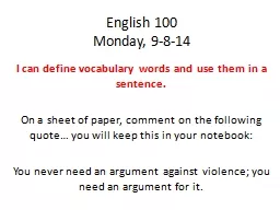English 100 Monday,