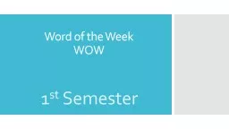 Word of the Week WOW