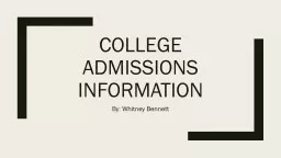 College Admissions Information
