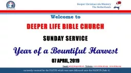 Welcome   to DEEPER LIFE BIBLE CHURCH