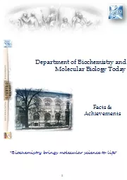 Department of Biochemistry and Molecular Biology Today