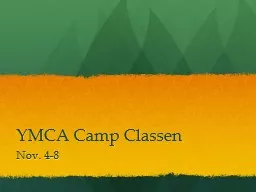 YMCA Camp Classen Nov. 4-8