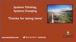 Systems Thinking,  Systems Changing