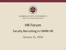 HR Forum Faculty Recruiting in OMNI HR