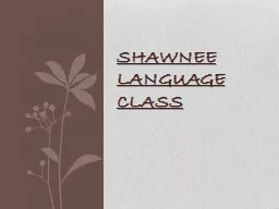 Shawnee Language Class