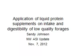 Application of liquid protein supplements on intake and digestibility of low quality forages