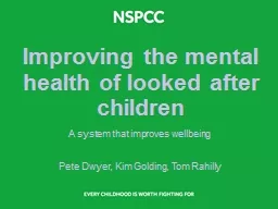 Improving the mental health of looked after