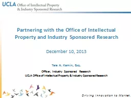 Partnering with the Office of Intellectual Property and Industry Sponsored Research