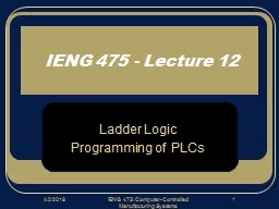 4/2/2018 IENG 475: Computer-Controlled Manufacturing Systems