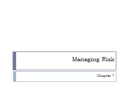 Managing Risk Chapter 7
