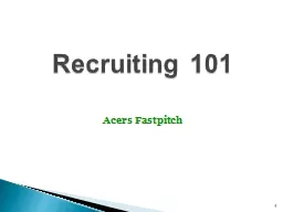 1 Recruiting 101  Acers Fastpitch
