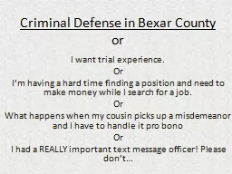 Criminal Defense in Bexar County