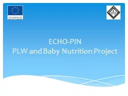 ECHO-PIN  PLW and Baby Nutrition Project