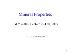 1 Mineral Properties