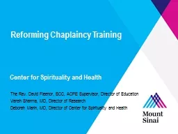 Reforming Chaplaincy Training