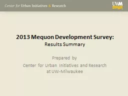 2013 Mequon Development Survey: