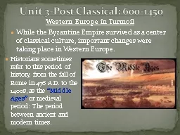 Unit 3-Post Classical: 600-1450