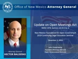 Update on Open Meetings Act