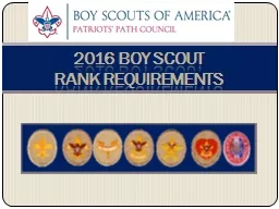 2016 Boy Scout Rank Requirements
