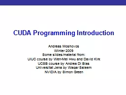 Introduction to CUDA Programming