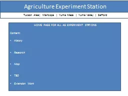 Agriculture Experiment Station