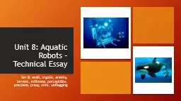 Unit 8: Aquatic Robots – Technical Essay