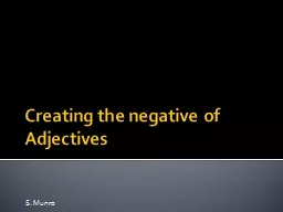 Creating the negative of Adjectives