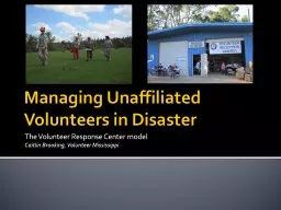 Managing Unaffiliated Volunteers in Disaster